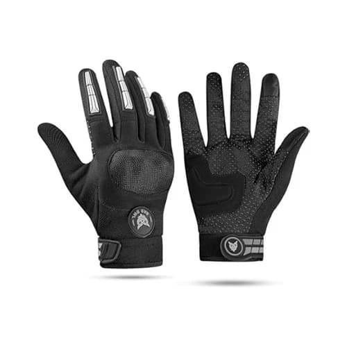 BADOWL RYDON Knuckle Protection Riding Gloves - Touchscreen & Anti-Slip | Grey (M)