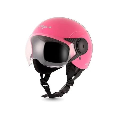 Vega Atom Open Face Helmet with Clear Visor - Dull Black (M)