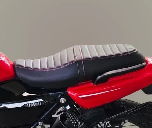 Bike Seat Cover for Harley-Davidson X440 - Black PU Leather | Red Nylon Stitched