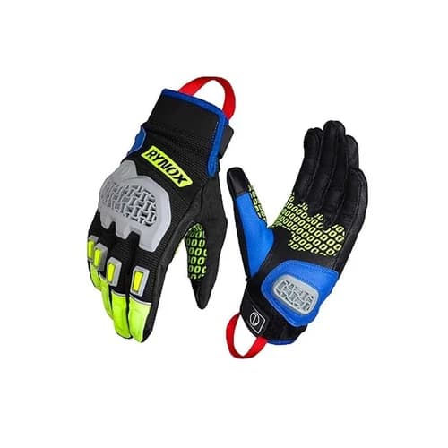 Rynox Polyester Gravel Motorcycle Riding Gloves - Cuff Length | Granite Grey (S)