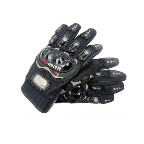 Probiker Protective Full Finger Bike Riding Gloves - Anti-Skid & Breathable | Black (M)