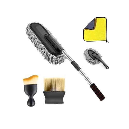 ORJILO 5-Piece Microfiber Car Duster Kit - Extendable Long Handle
