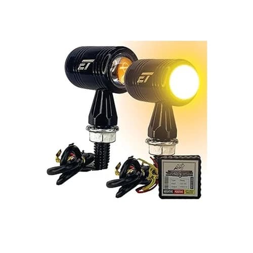 ELTRON TURBO Bullet Shape LED Turn Signal Indicators with 21 Modes Flasher - Amber (Pack of 2)