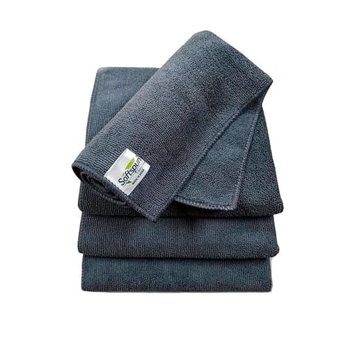 SOFTSPUN Microfiber Cloth (40x40 cm, 340 GSM) - Pack of 4 | Grey
