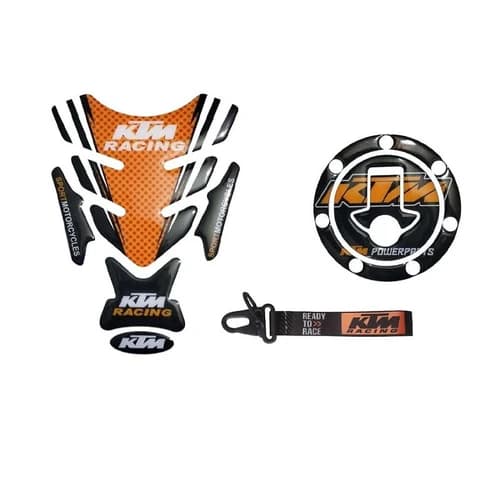 3D Embossed Racing Tank Pad & Side Pads for KTM - Pack of 3